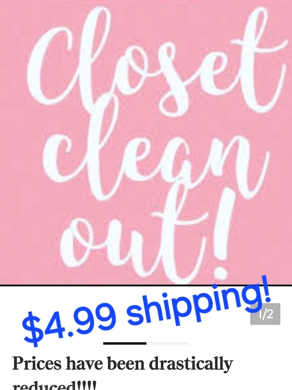Pink "Closet Clean Out" Wall Art Sign - Unbranded